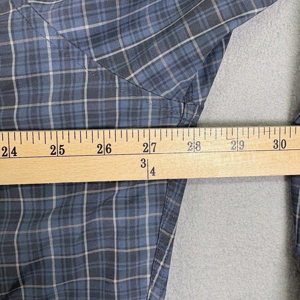 Eddie Bauer Mens 2XL Button Down Shirt Blue Plaid Wrinkle Free Relaxed Fit - Picture 3 of 7
